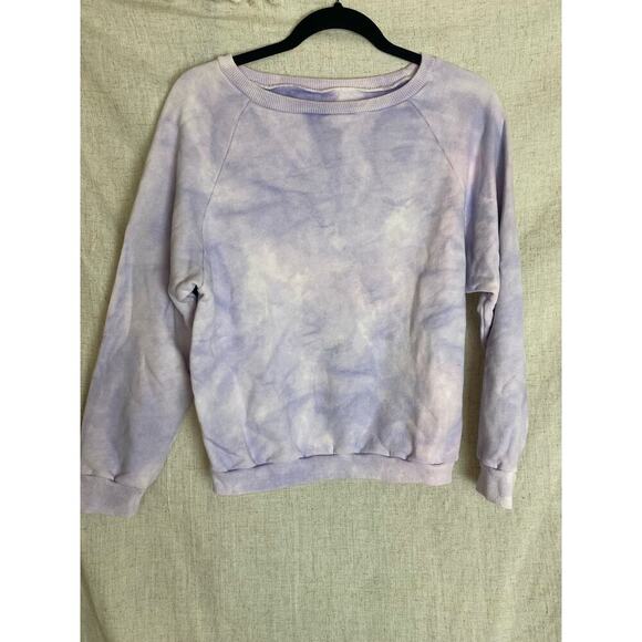 Nili Lotan Classic Crewneck Sweatshirt Light Lavender Tie Dye Size M - Picture 3 of 12